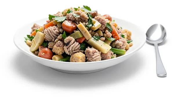 A full bowl with a serving spoon beside it, waiting to see who asks for seconds.