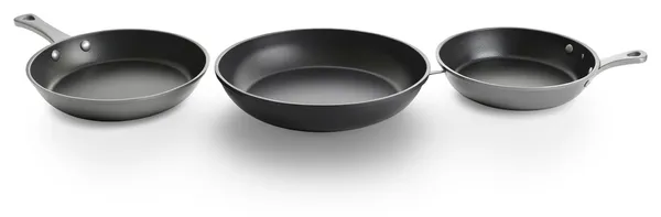 Three frying pans side by side, five changes at once.